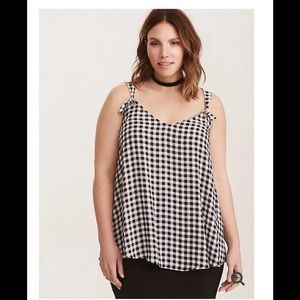 Torrid Black and White gingham tank